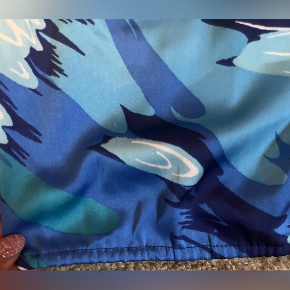 Nicole Miller Blue Abstract Patterned Tank Top Medium - Picture 11 of 13